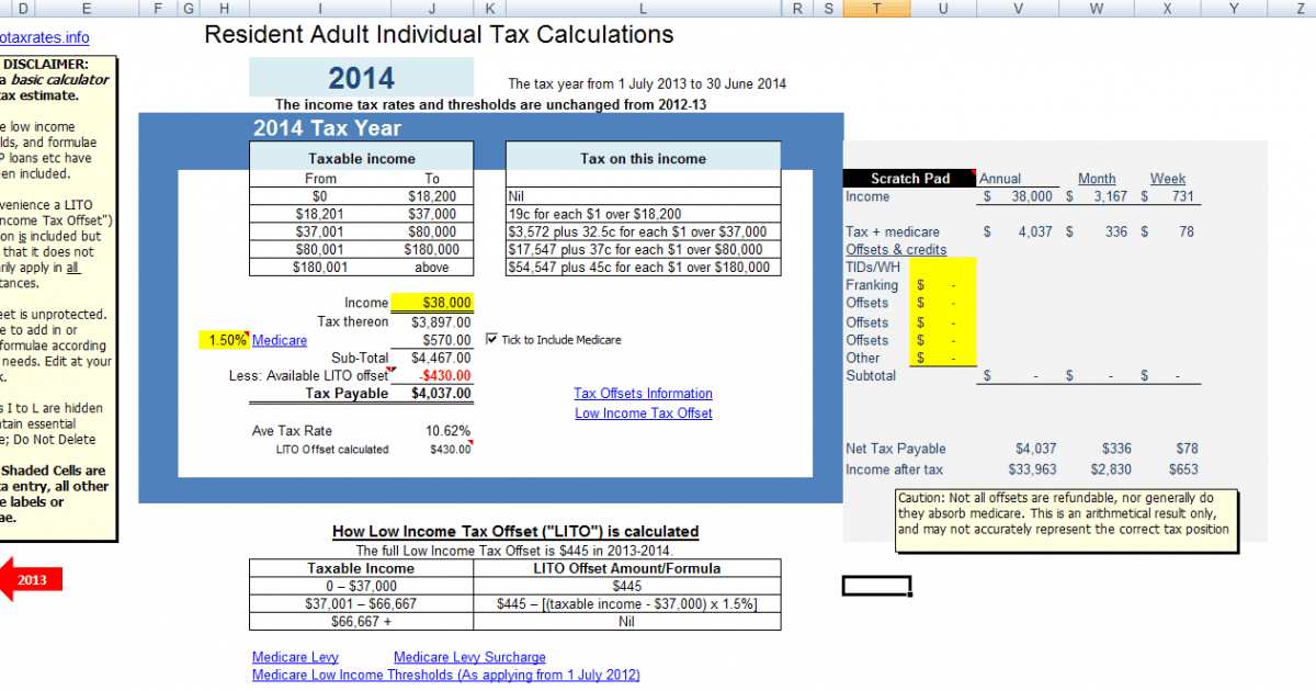 Tax Calculator atotaxrates.info