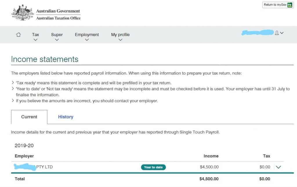 Wage summary payments on myGOV