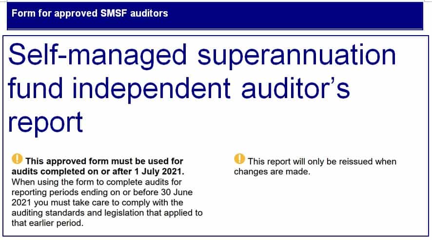 Self managed super funds independent auditors report and auditor contravention report and SMSF audit requirements

