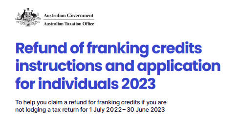 Refund of franking credits guide PDF 2023