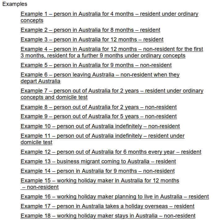 Residency Ruling Example Scenarios